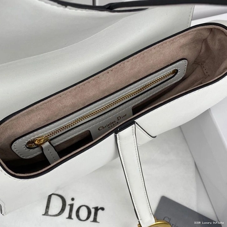 Cheap Bag Dior White Calfskin Saddle Smooth 0728 Luxury